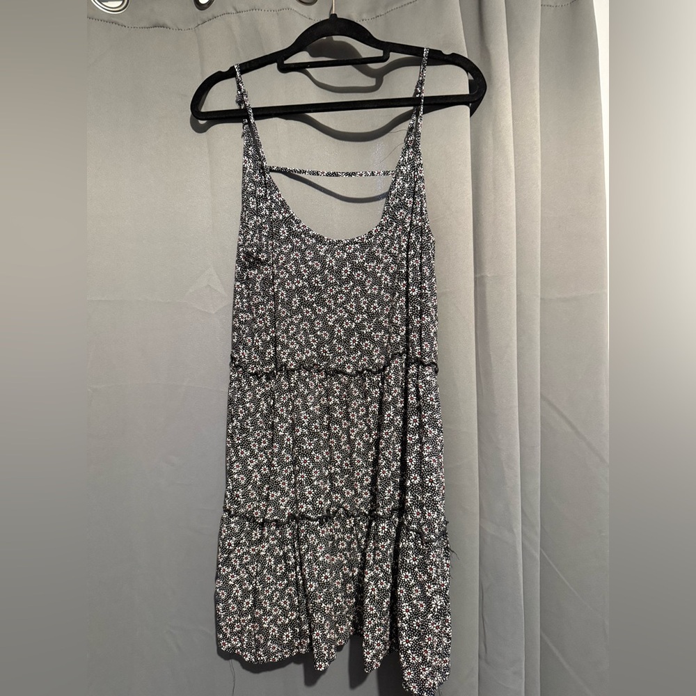 Daytrip Black and White Ruffled Tiered Sundress/tunic